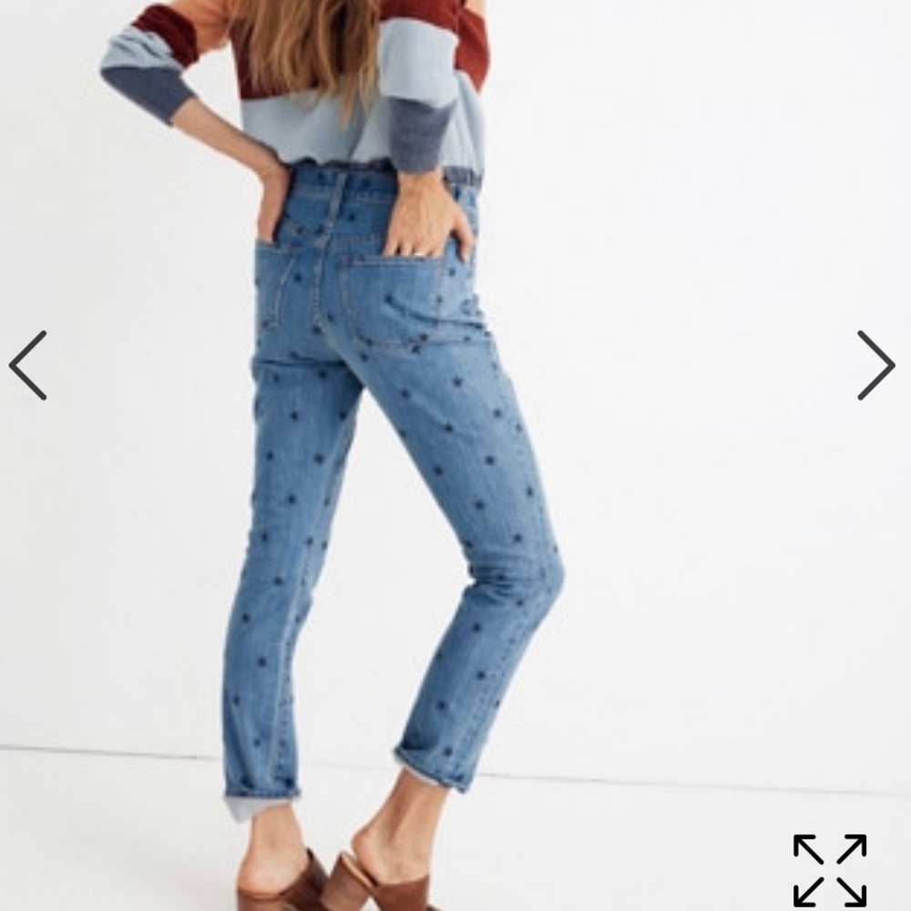 NWOT Madewell High-Rise Boyjean in Starry Night